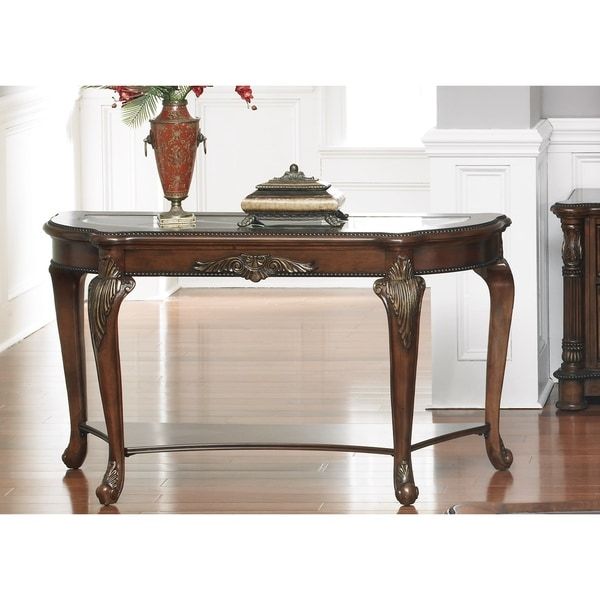Shop Liberty Antique Cherry And Glass Top Sofa Table – Free Shipping With Regard To Heartwood Cherry Wood Console Tables (View 15 of 20)