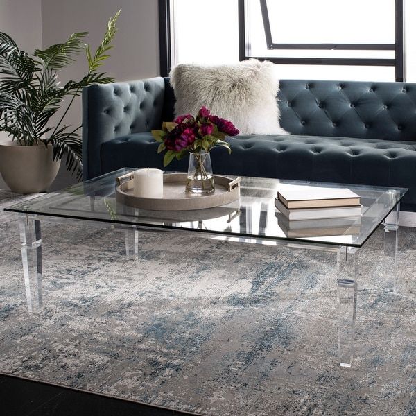 Shop Safavieh Couture Amelie Acrylic Coffee Table – Clear – 48" X 30" X With Silver And Acrylic Console Tables (View 7 of 20)