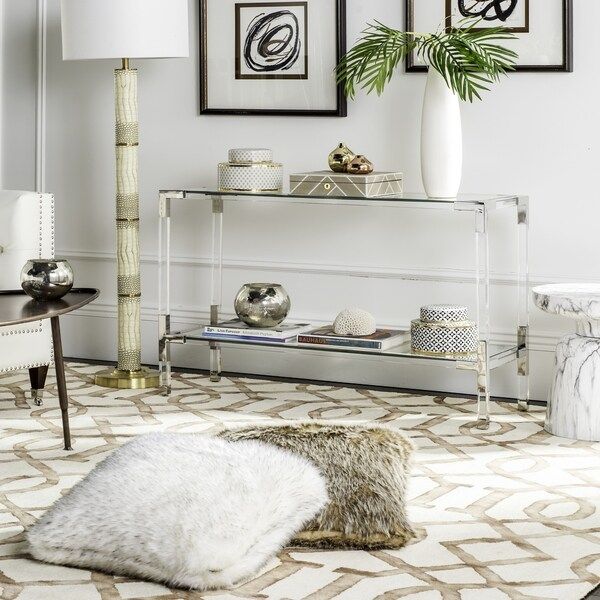 Shop Safavieh Couture High Line Collection Arverne Acrylic Silver Inside Acrylic Modern Console Tables (View 3 of 20)