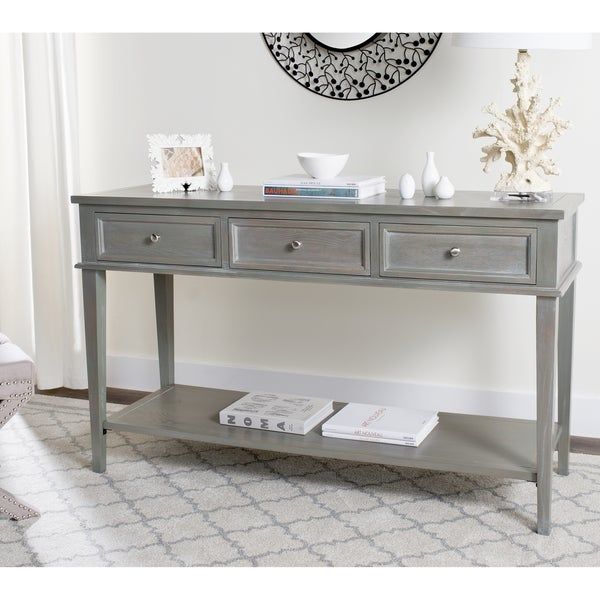Shop Safavieh Manelin Ash Grey Console – Free Shipping Today With Regard To Gray Driftwood Storage Console Tables (View 11 of 20)