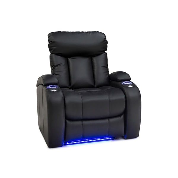 Shop Seatcraft Orleans Home Theater Seating Power Recliner With Storage Intended For Faux Leather Ac And Usb Charging Ottomans (View 2 of 20)