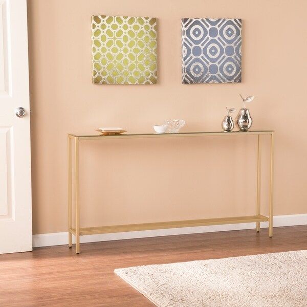 Shop Silver Orchid Ham Narrow Long Console Table W/ Mirrored Top – On For Mirrored And Silver Console Tables (View 20 of 20)