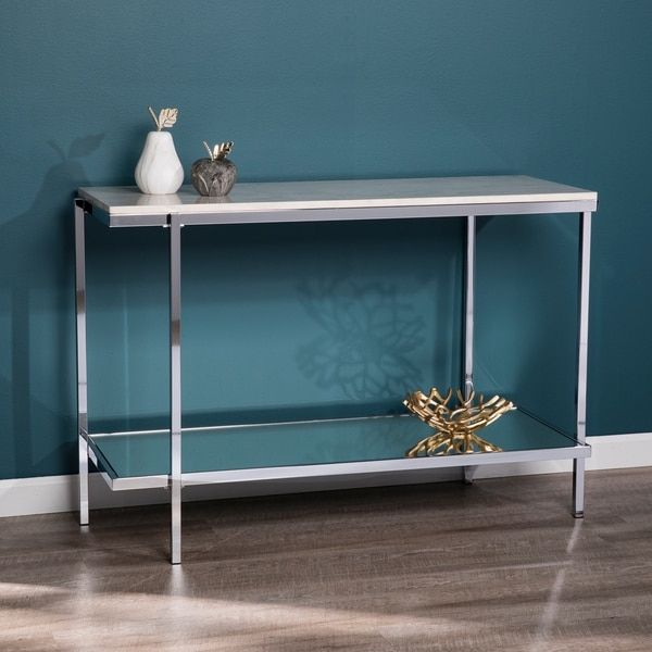 Shop Silver Orchid Hinding Faux Marble Console Table – Overstock – 23566176 In Faux Marble Console Tables (View 10 of 20)