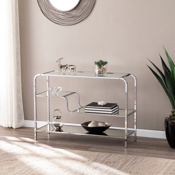 Shop Silver Orchid Hinding Mirrored Console Table – On Sale – Free With Mirrored And Silver Console Tables (View 16 of 20)