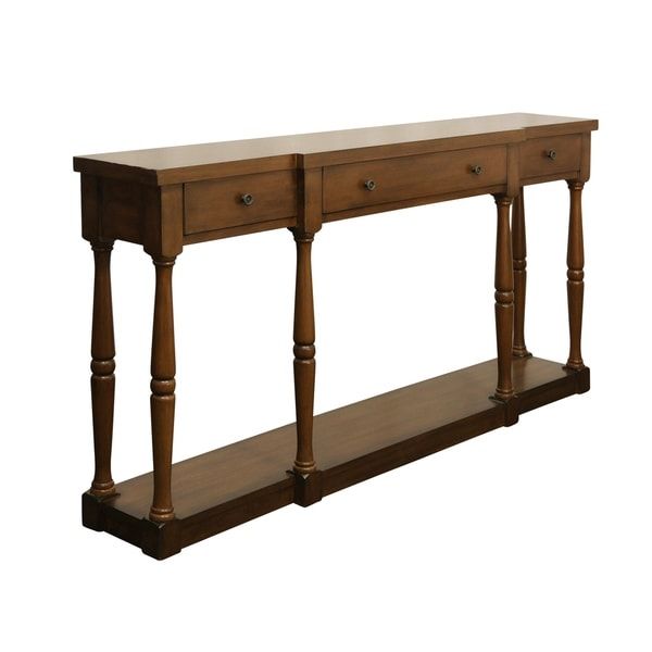 Shop Springfield 3 Drawer Cherry Wood Console Table – Free Shipping Regarding Heartwood Cherry Wood Console Tables (View 16 of 20)
