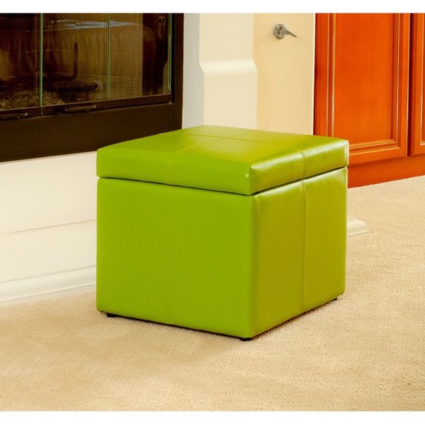 Shop Square Lime Green Cube Storage Ottomanchristopher Knight Home Regarding Green Pouf Ottomans (View 15 of 20)