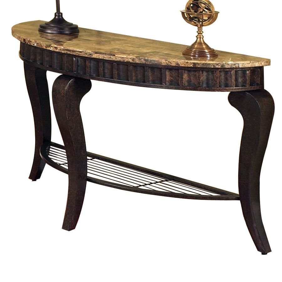 Shop Steve Silver Company Hamlyn Metal Half Round Console And Sofa For Barnside Round Console Tables (View 2 of 20)