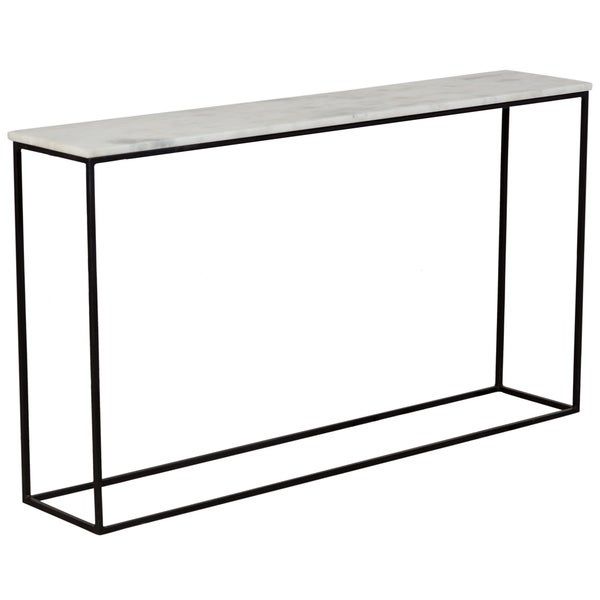 Shop Wanderloot Arezzo White Marble And Black Metal Console Table Within White Marble Gold Metal Console Tables (View 8 of 20)