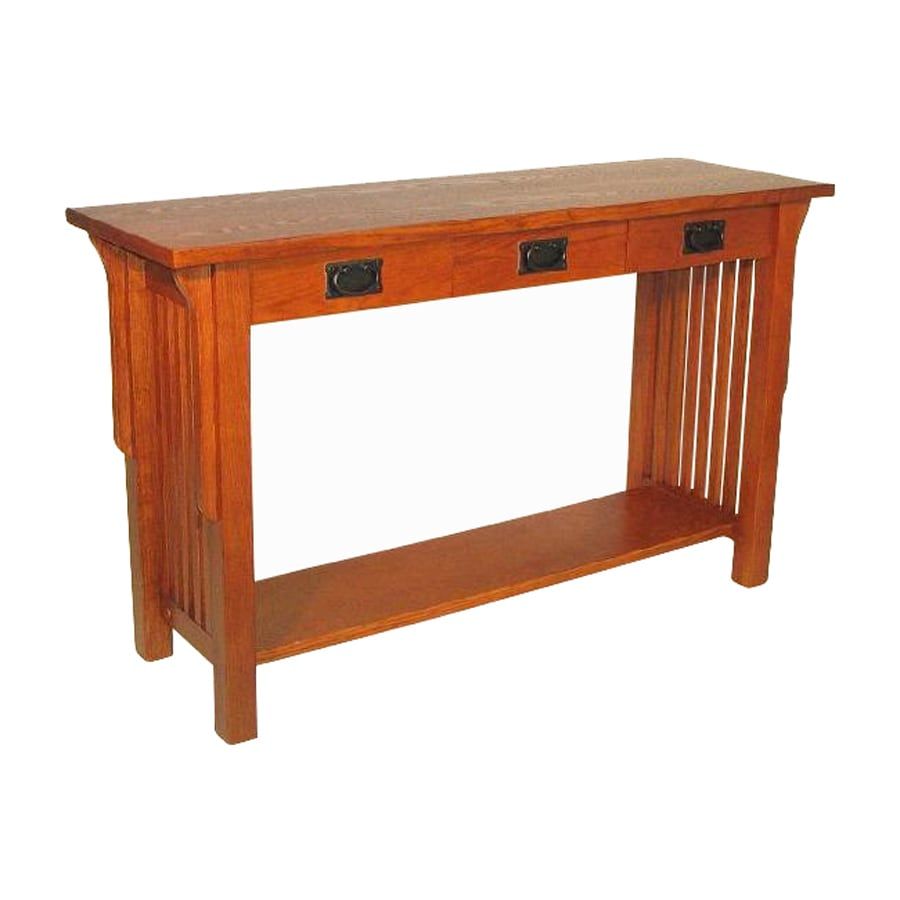 Shop Wayborn Furniture Oak Wood Mission/shaker Console Table At Lowes Pertaining To Espresso Wood Storage Console Tables (View 16 of 20)