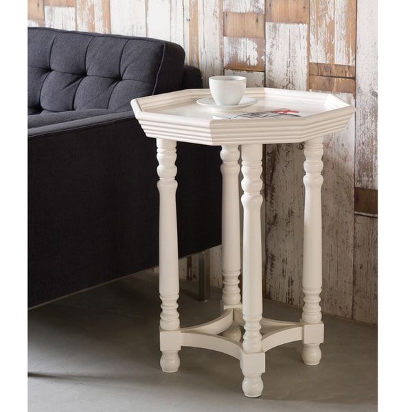 Shop White Spool Leg Octagon End Table – Overstock – 7217749 In Octagon Console Tables (View 19 of 20)
