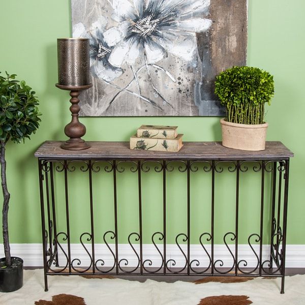 Shop Wrought Iron And Wood Console Table – Free Shipping Today Intended For Wrought Iron Console Tables (Gallery 19 of 20)