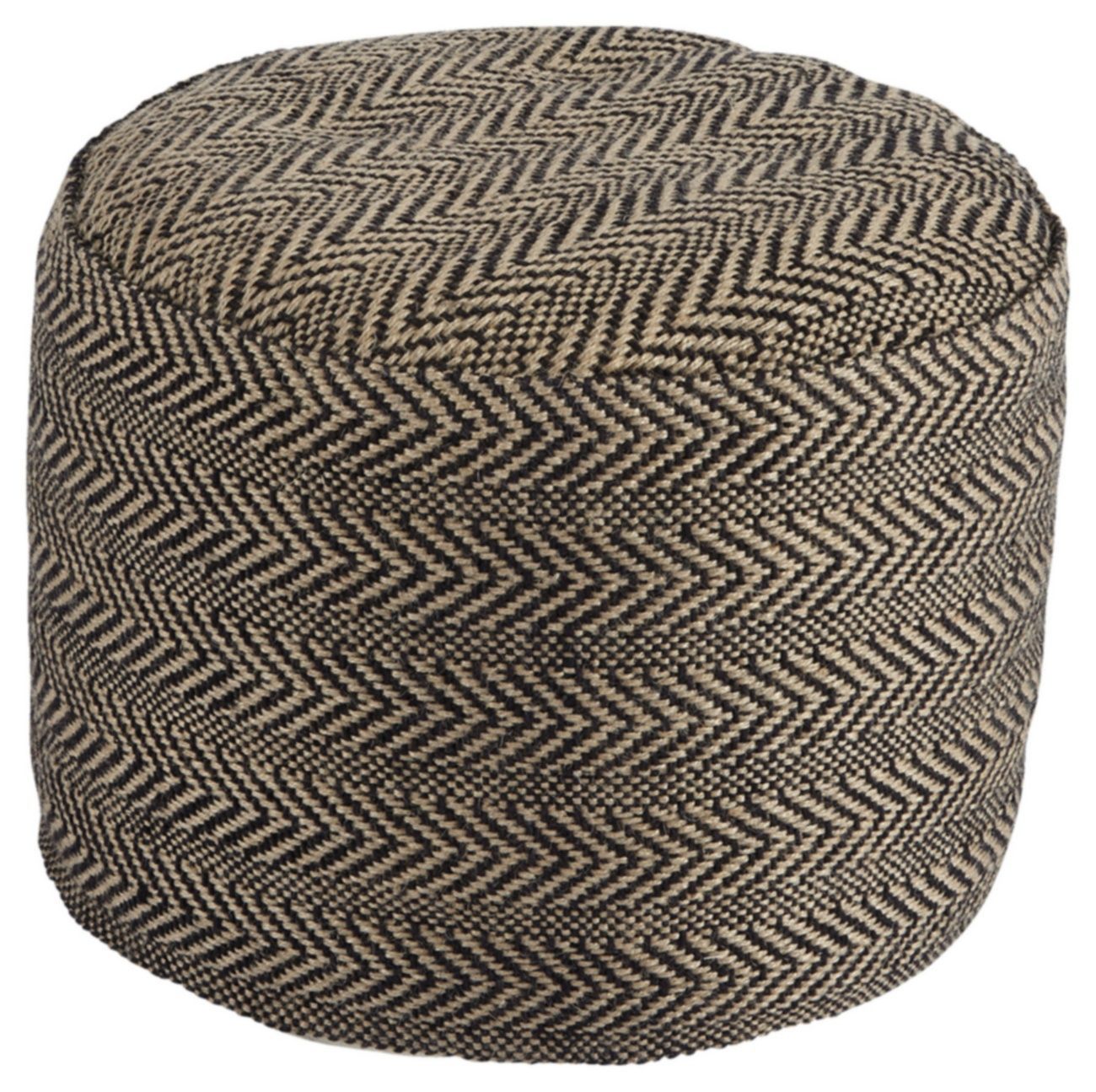 Signature Design Chevron Pouf – Ashley Furniture A1000438 | Chevron Within Scandinavia Knit Tan Wool Cube Pouf Ottomans (View 7 of 20)