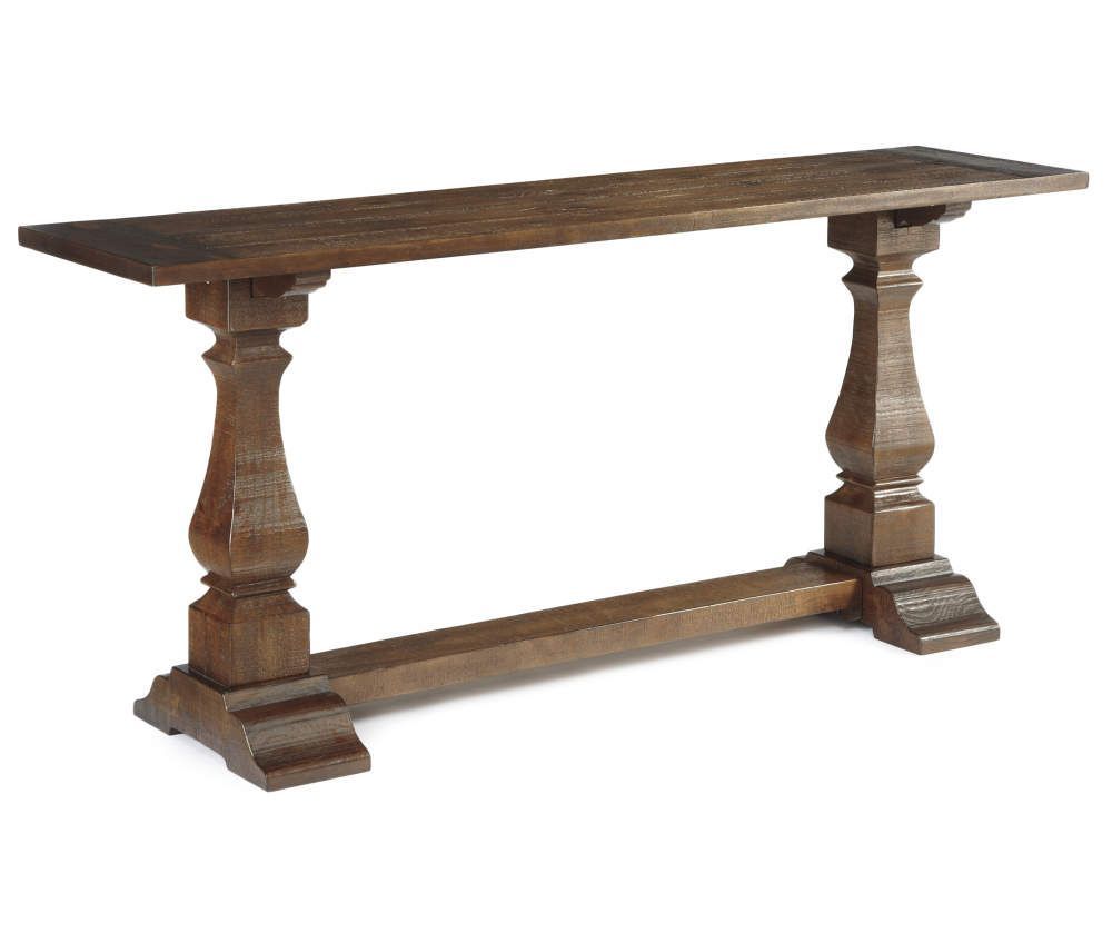 Signature Designashley Vennilux Brown Console Table – Big Lots Throughout Pecan Brown Triangular Console Tables (View 18 of 20)