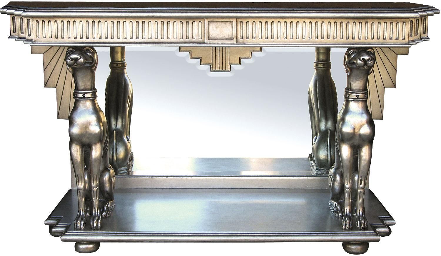 Silver Leaf Console Table, Console / Hall Tables From Brights Of Nettlebed In Antiqued Gold Leaf Console Tables (View 9 of 20)