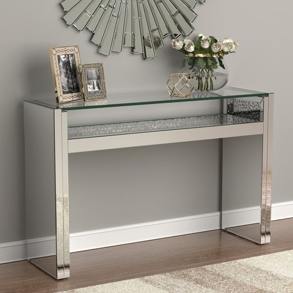 Silver Orchid Evans Silver 1 Shelf Console Table – 47.75" X 14" X  (View 7 of 20)