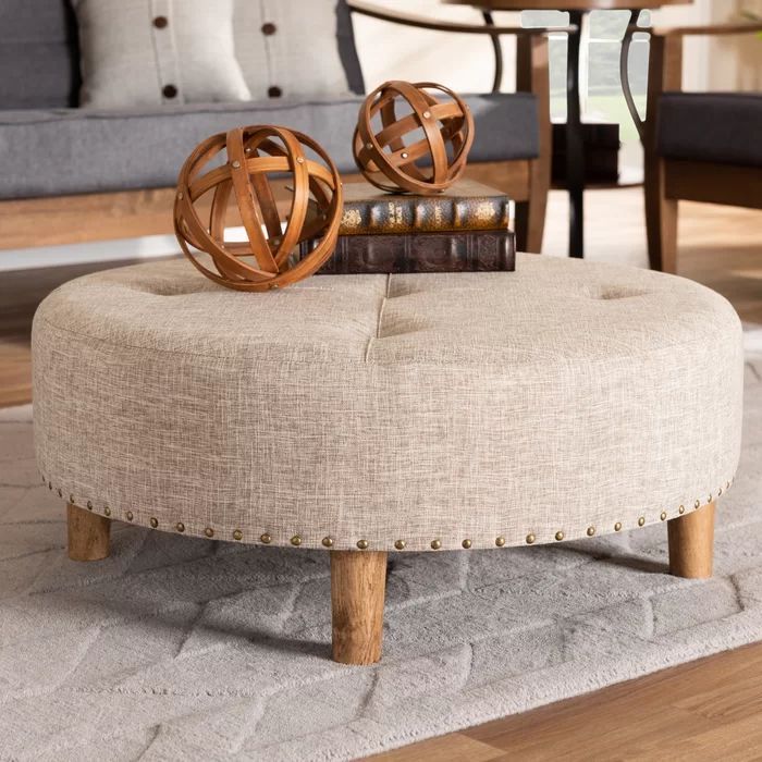 Simoes Tufted Cocktail Ottoman | Tufted Storage Ottoman, Ottoman Inside Natural Solid Cylinder Pouf Ottomans (View 2 of 20)