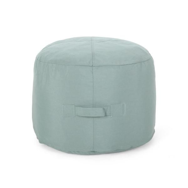 Simpao Teal Round Ottoman Pouf 67304 2 – The Home Depot Regarding Teal Velvet Pleated Pouf Ottomans (View 17 of 20)