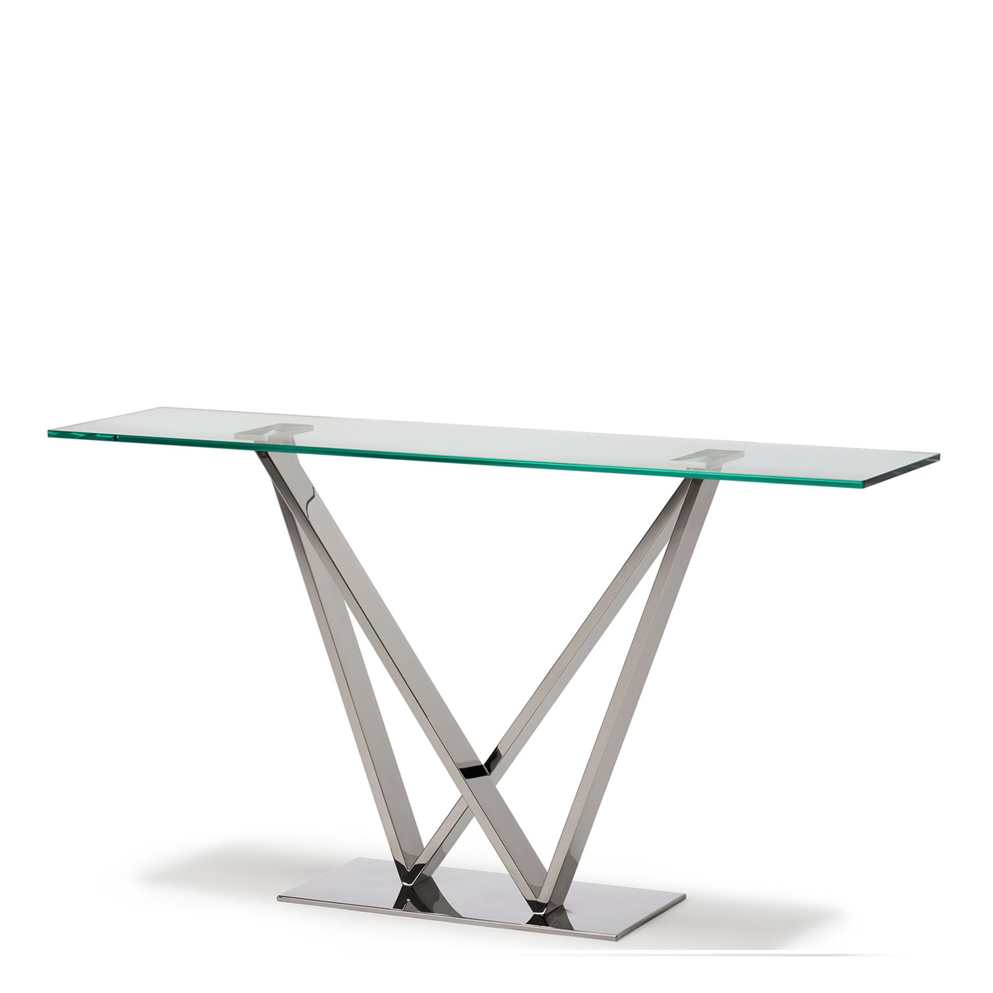 Sirocco – Console Table With Clear Toughened Glass Top & Stainless For Clear Glass Top Console Tables (View 6 of 20)