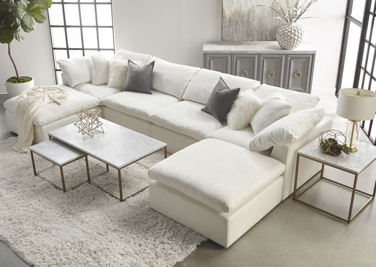 Sky Modular "build Your Own" Sectional (peyton Pearl) In 2021 | White Within Pearl Modular Ottomans (View 7 of 20)