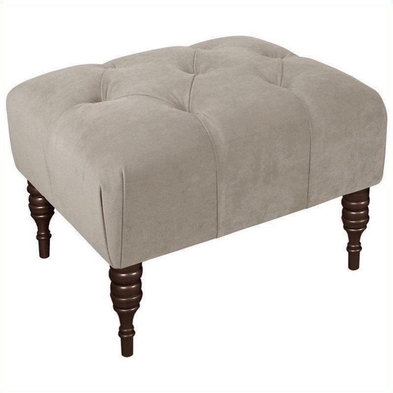 Skyline Furniture Tufted Square Ottoman In Light Gray – Walmart Regarding Tufted Ottoman Console Tables (View 10 of 20)