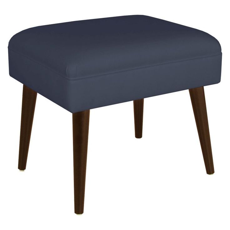 Skyline Rectangular Cotton Ottoman Twill Navy – 54 2twlnv, Durable Within Dark Blue And Navy Cotton Pouf Ottomans (View 15 of 20)