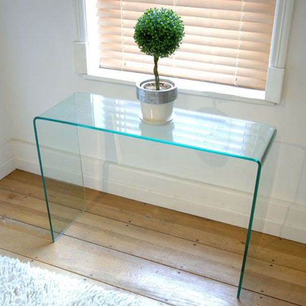 Small Hall Glass Console Table Clear | Glass Console Table, Console In Glass And Pewter Console Tables (View 11 of 20)