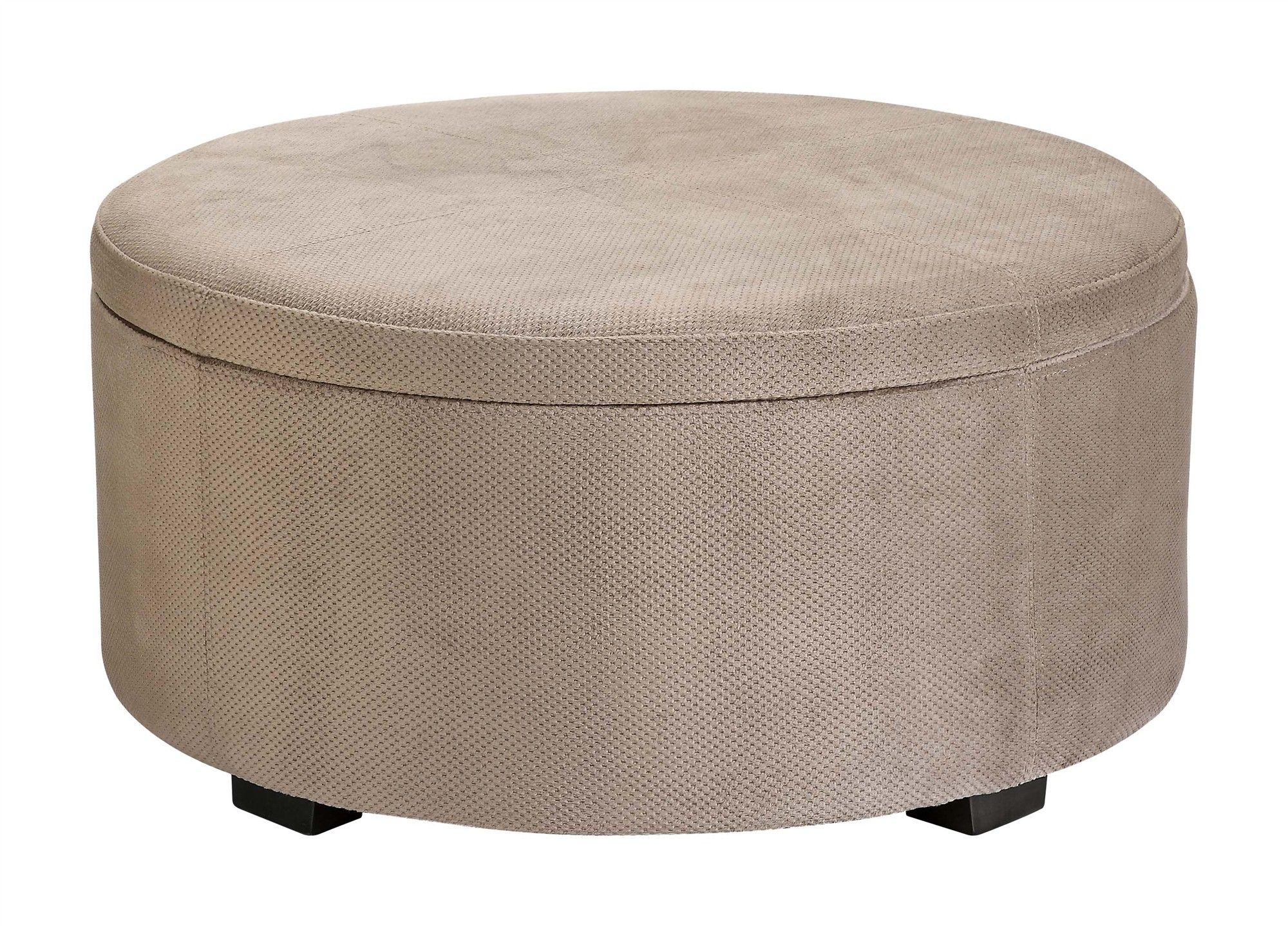 Small Round Ottoman – Homesfeed Within Small White Hide Leather Ottomans (View 18 of 20)