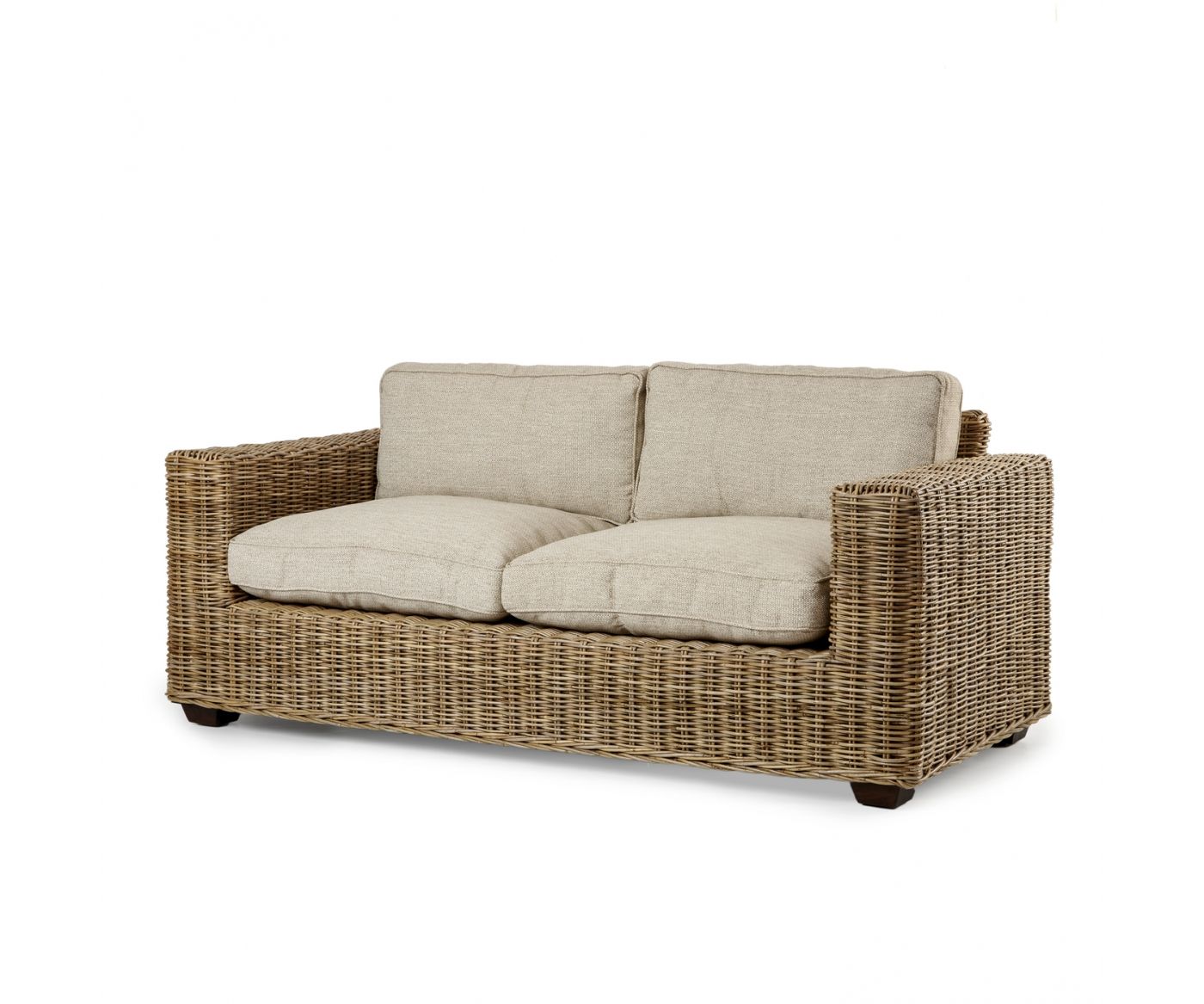 Sofa 2 Seater Kent From Natural Rattan – Candlelight Intended For Natural Woven Banana Console Tables (View 4 of 20)