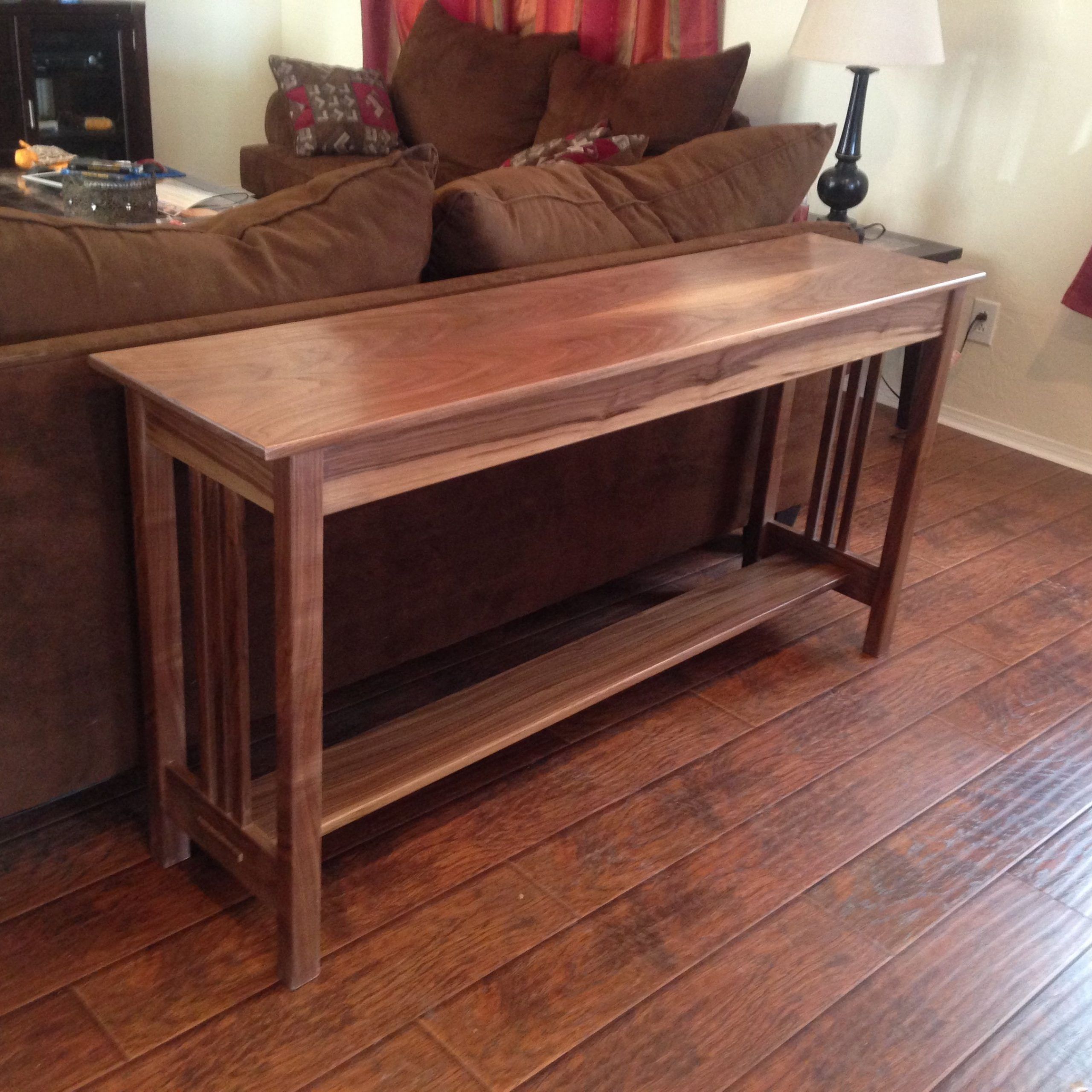 Sofa Table Made From Walnut Custom Furniture | Custom Wood Furniture Regarding Hand Finished Walnut Console Tables (View 2 of 20)