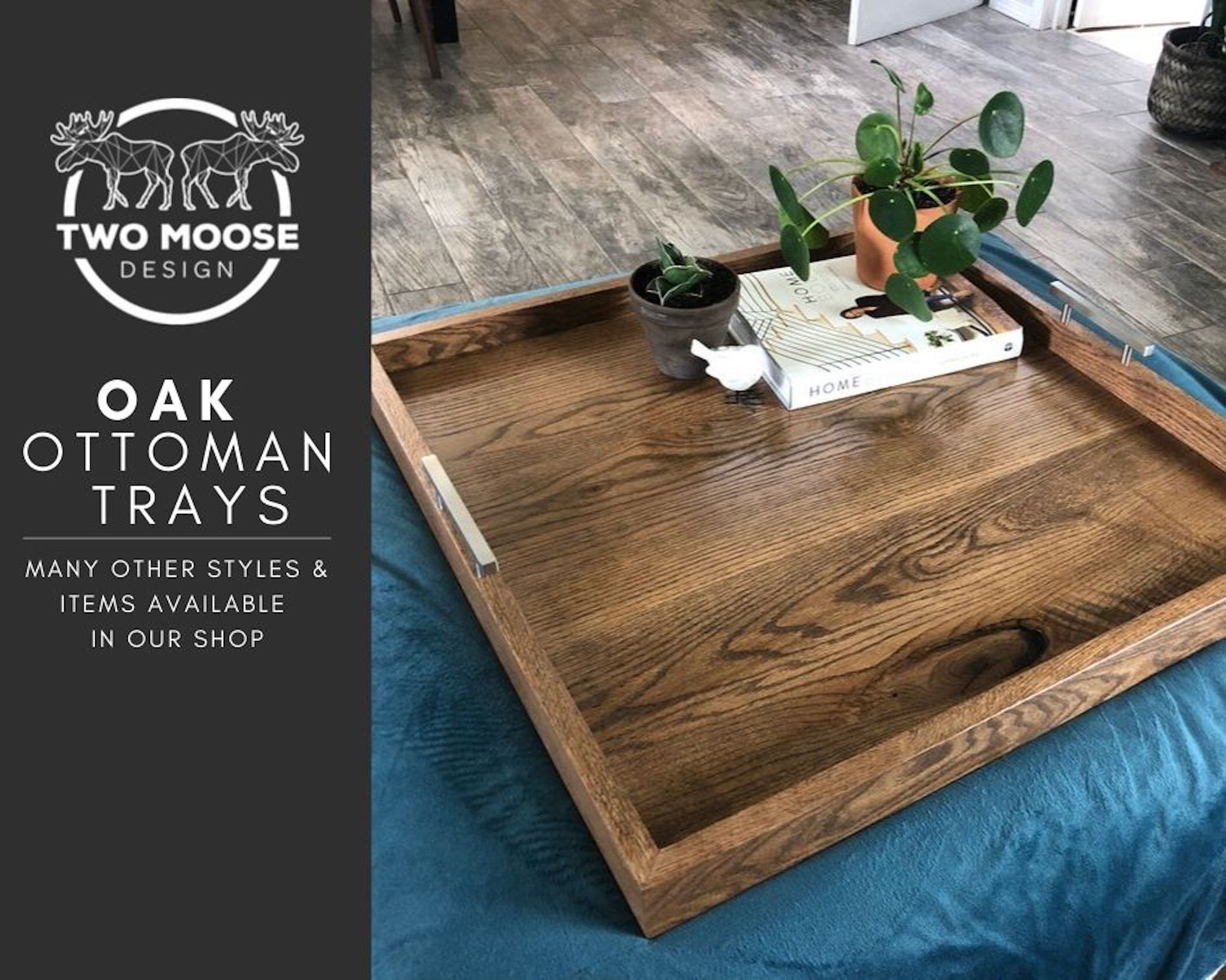 Solid Oak Ottoman Tray Hardwood Oak Oversized Ottoman Tray Wood Ottoman Inside Modern Oak And Iron Round Ottomans (Gallery 19 of 20)