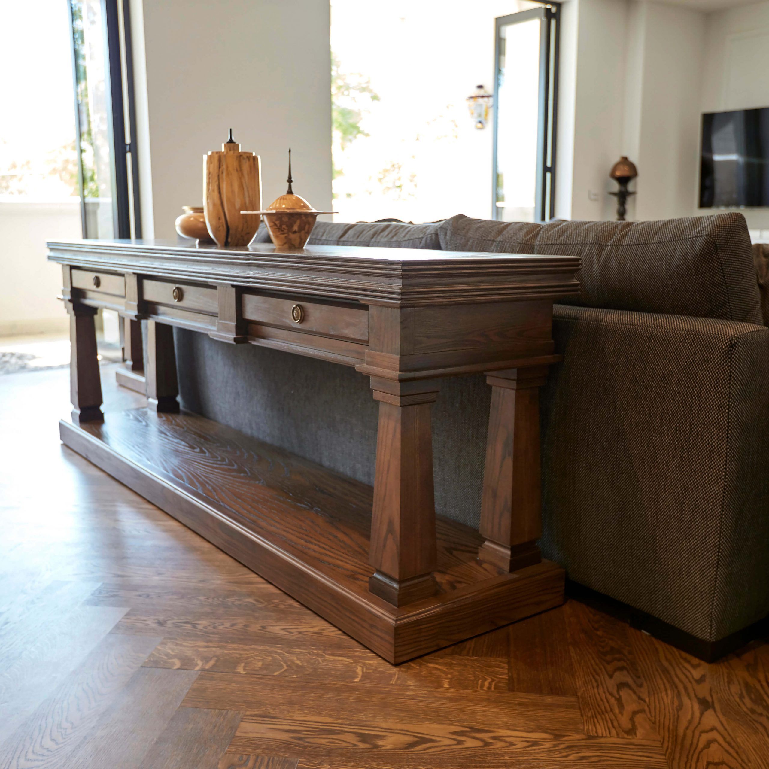 Solid Oak Sofa Table | French Tables Within Metal Legs And Oak Top Round Console Tables (Gallery 20 of 20)