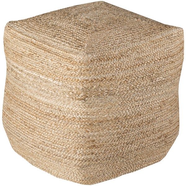 Solid Orly Square Jute 18 Inch Pouf – 17643190 – Overstock Shopping For White Jute Pouf Ottomans (View 18 of 20)