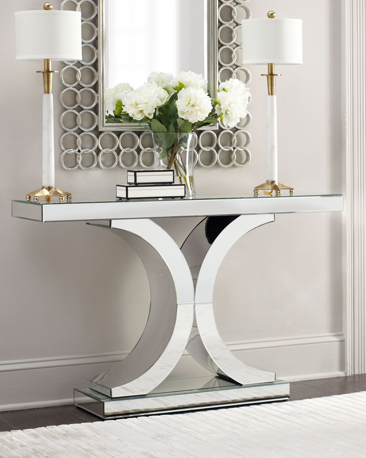 Splendora Mirrored Console | Hall Decor, Console Table Decorating, Home Within Mirrored Console Tables (View 2 of 20)