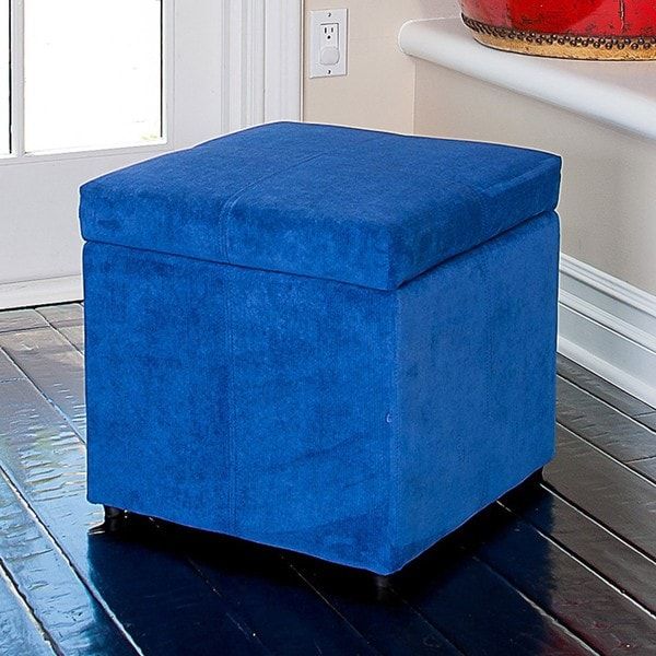 Square Blue Cube Storage Ottoman – Free Shipping On Orders Over $45 With Stripe Black And White Square Cube Ottomans (View 9 of 20)