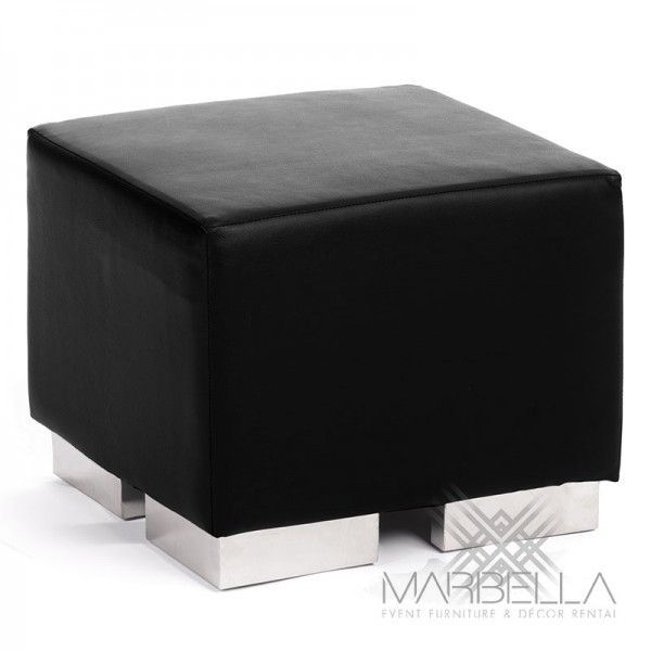 Square Cube Ottoman – Black | Ottoman, Black Ottoman, Cube Ottoman With Stripe Black And White Square Cube Ottomans (View 15 of 20)
