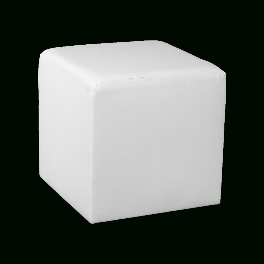 Square Cube Ottoman White – Fwr Rental Haus With White Wool Square Pouf Ottomans (View 17 of 20)