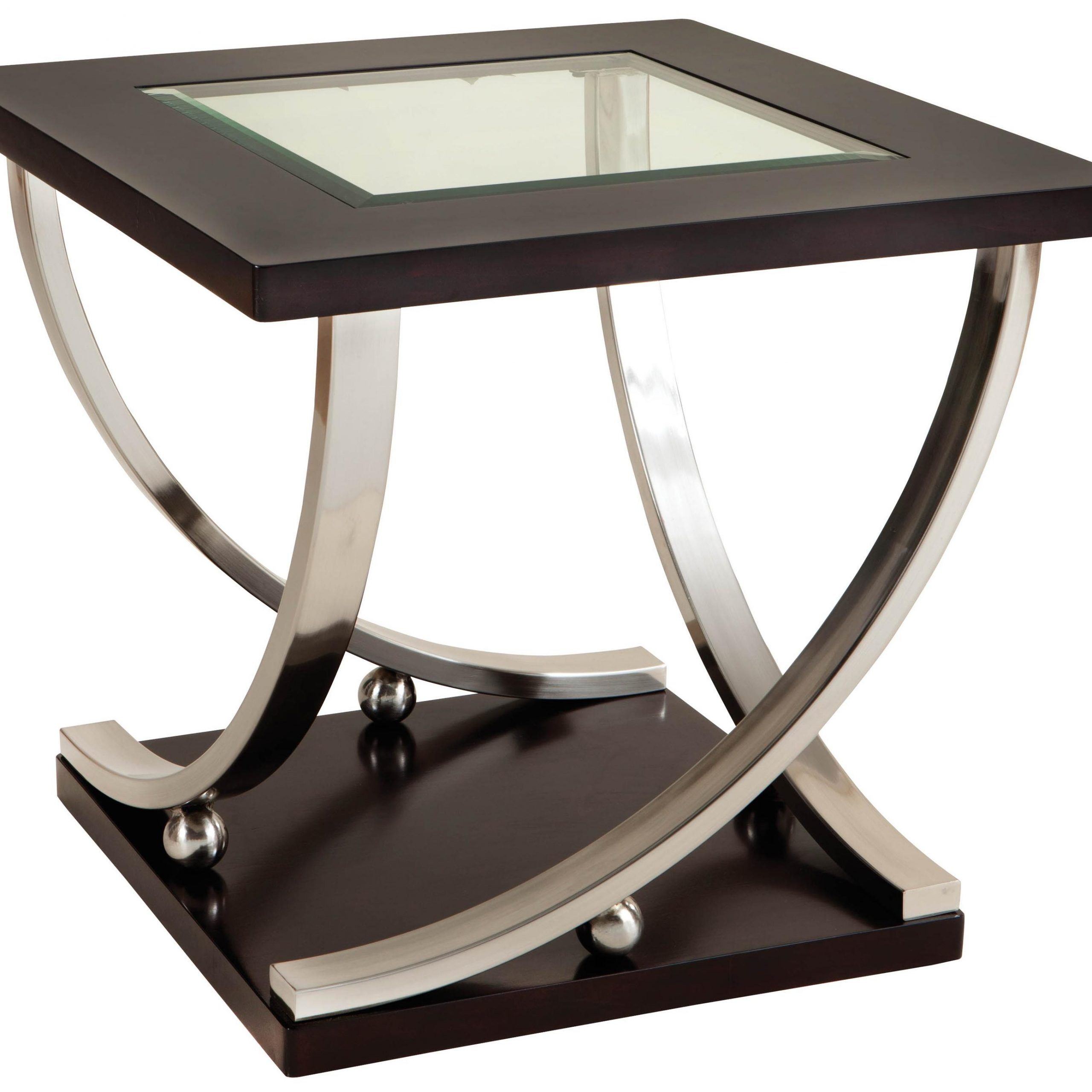 Square End Table With Glass Table Topstandard Furniture | Wolf And Pertaining To 1 Shelf Square Console Tables (View 16 of 20)