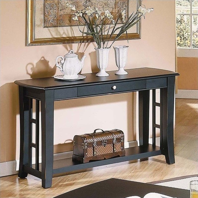 Steve Silver Company Cassidy Black Sofa Table – Ha250s In Caviar Black Console Tables (View 12 of 20)