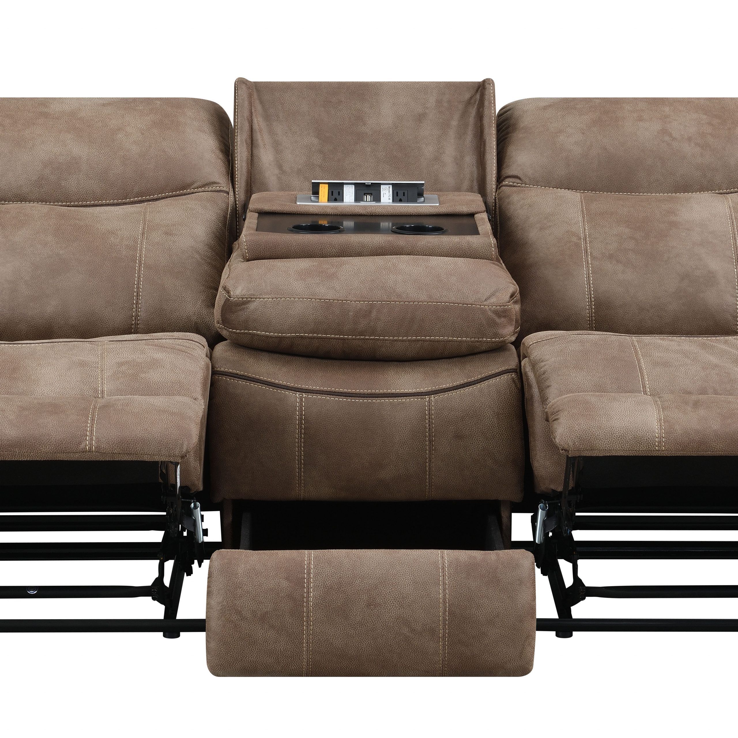 Steve Silver Nh850s Nashville Cocoa Reclining Sofa With Drop Down Table Throughout Cocoa Console Tables (View 8 of 20)