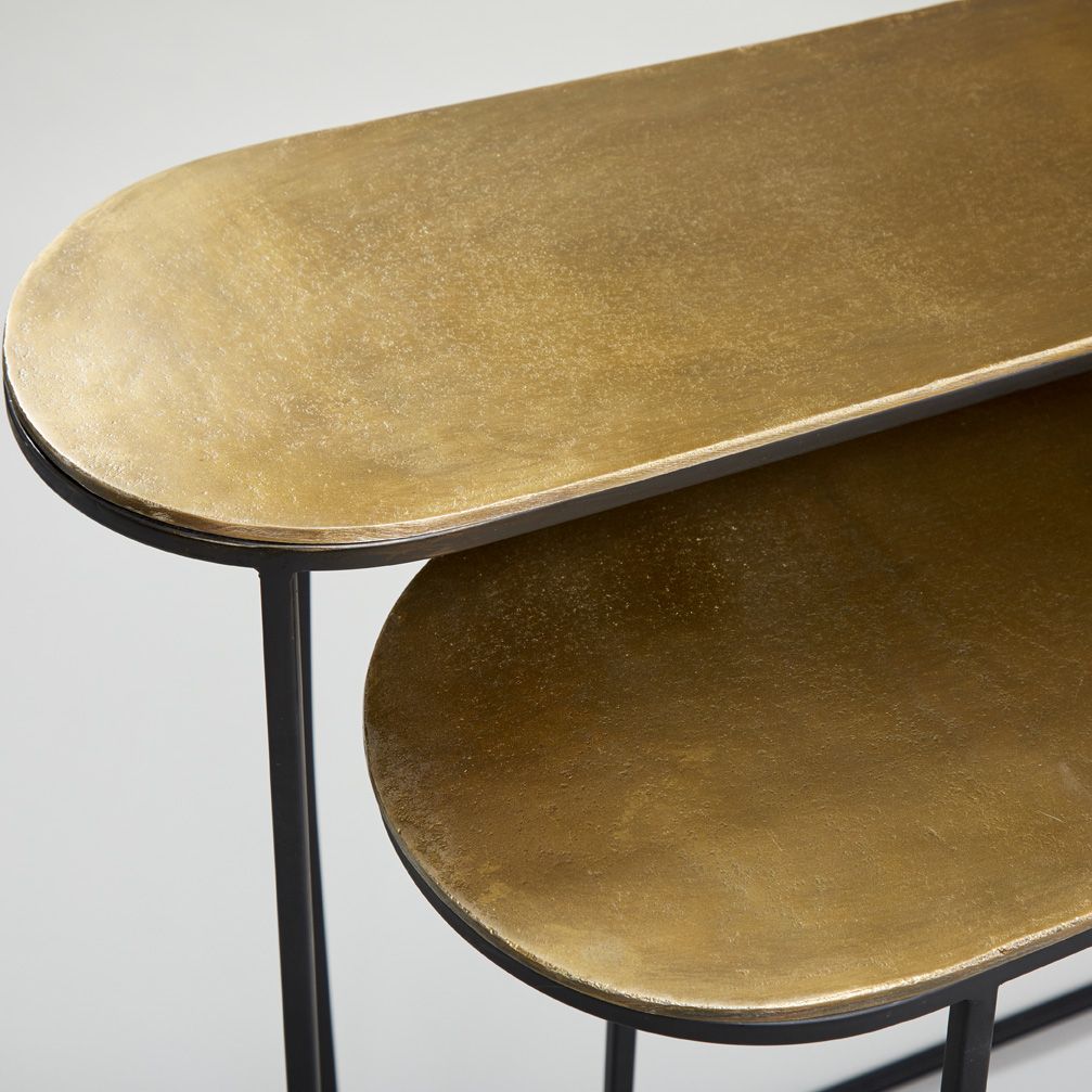Stock Oval Nesting Console Tables – Antique Bronze – Robert Langford London Inside Bronze Metal Rectangular Console Tables (View 17 of 20)