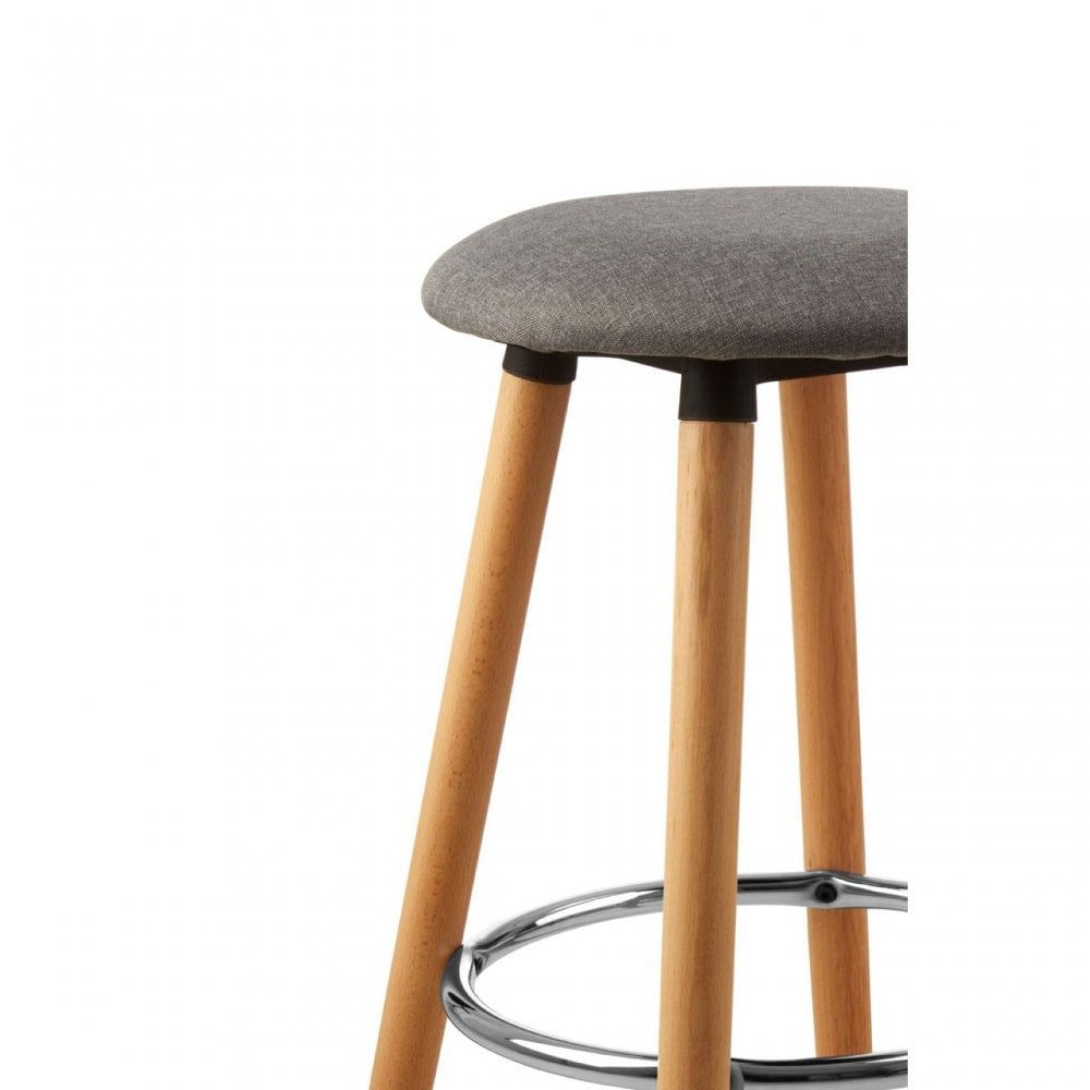 Stockholm Grey Round Bar Stool Grey | Clanbay With Gray Nickel Stools (View 10 of 20)