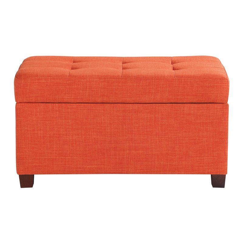 Storage Ottoman In Tangerine Orange Fabric – Met804 M5 In Orange Fabric Modern Cube Ottomans (Gallery 20 of 20)