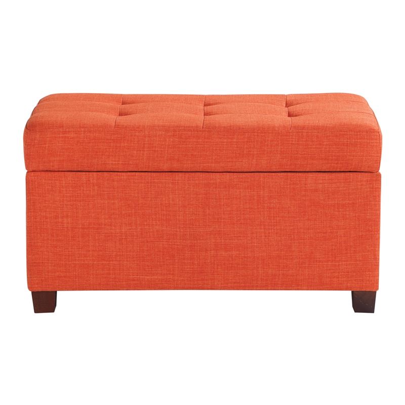 Storage Ottoman In Tangerine Orange Fabric – Met804 M5 With Green Fabric Square Storage Ottomans With Pillows (View 9 of 20)