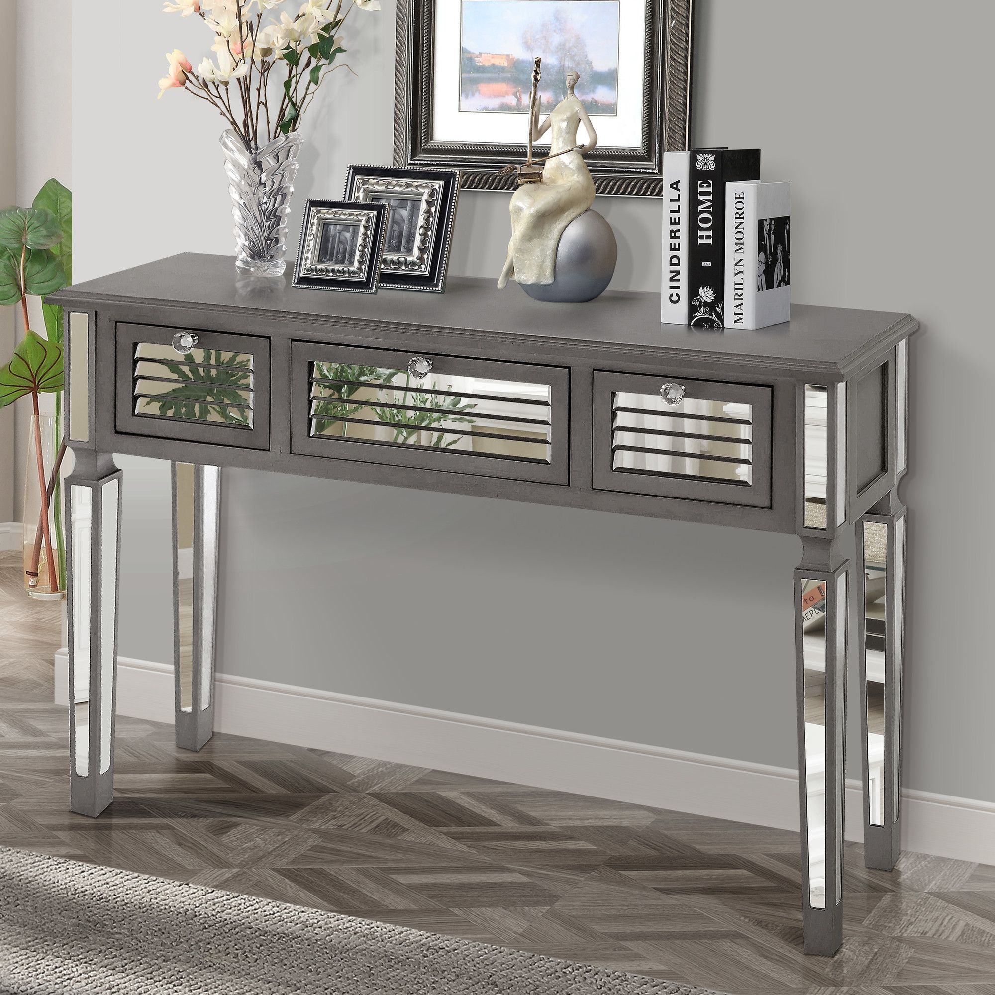 Summit Mirrored Console Table | Mirrored Console Table, Mirrored Inside Mirrored And Silver Console Tables (View 3 of 20)