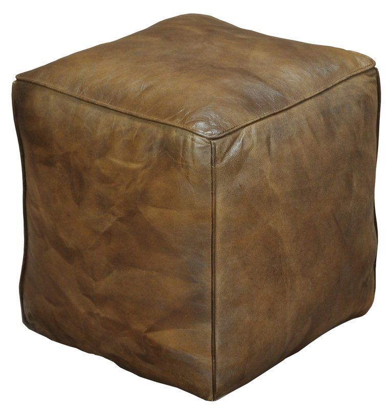 Sunday Afternoon Leather Ottoman | Cube Ottoman, Leather Ottoman, Ottoman Regarding Beige Solid Cuboid Pouf Ottomans (View 10 of 20)
