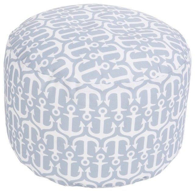 Surya Poufs Cylinder Pouf, Light Gray, Ivory – Beach Style – Outdoor Within Gray Stripes Cylinder Pouf Ottomans (View 13 of 20)