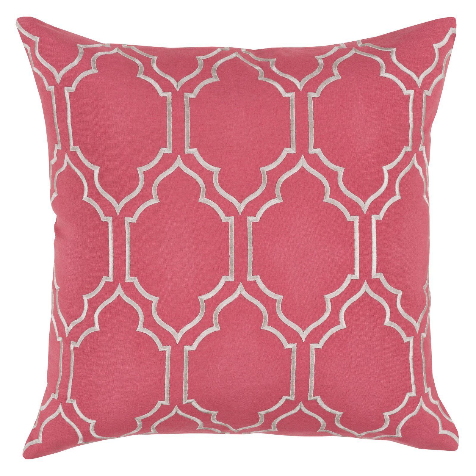 Surya Skyline Vi Decorative Throw Pillow Poly Pink | Throw Pillows Pertaining To Gray And Beige Trellis Cylinder Pouf Ottomans (View 18 of 20)