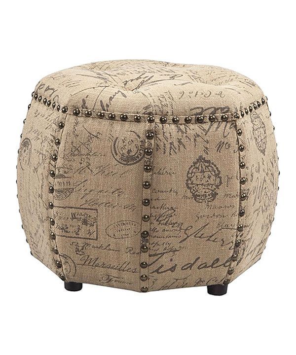 Take A Look At This Studded Ottoman On Zulily Today! | Tufted Ottoman Inside Beige Hemp Pouf Ottomans (View 12 of 20)