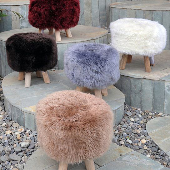 Taso Lamb Fur Cube Pouf Stool | Stool, Faux Fur Stool, Decor Inside White And Beige Ombre Cylinder Pouf Ottomans (View 17 of 20)
