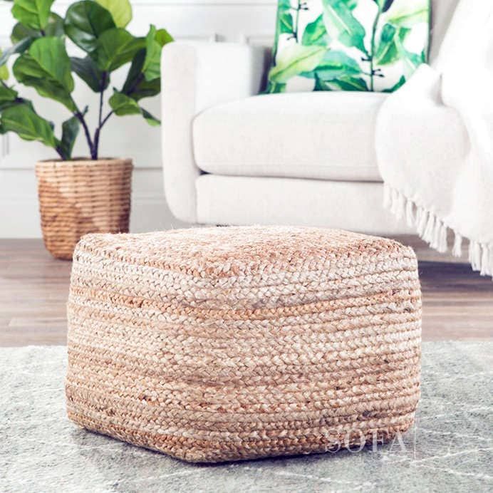 The Best Jute Poufs Of 2021 | Rustic Comfort | Sofa Spring Intended For Black Jute Pouf Ottomans (View 16 of 20)